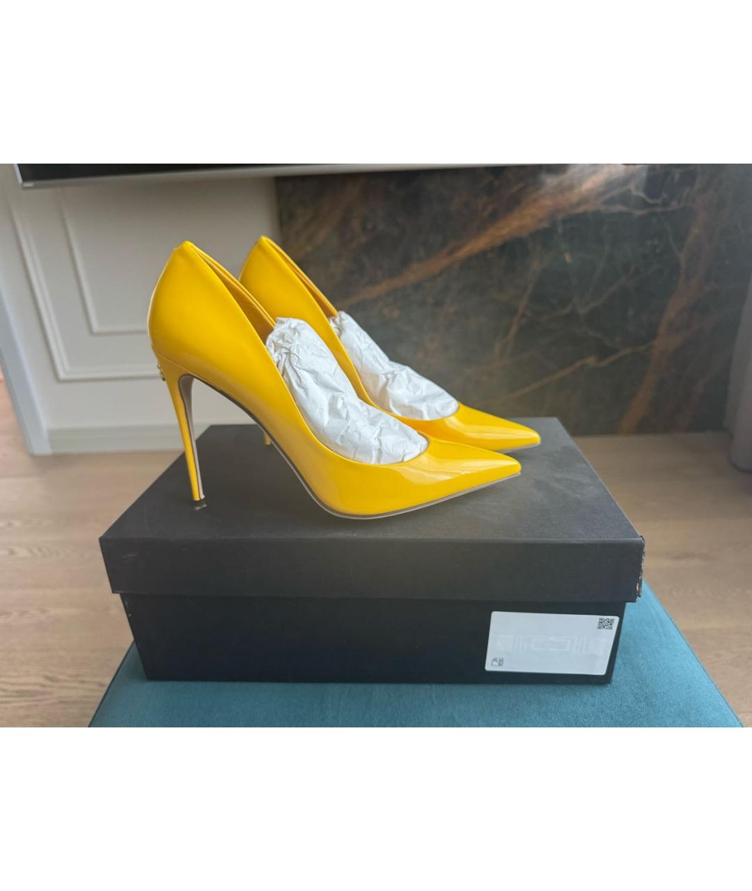 DOLCE&GABBANA Желтые туфли из лакированной кожи, фото 4