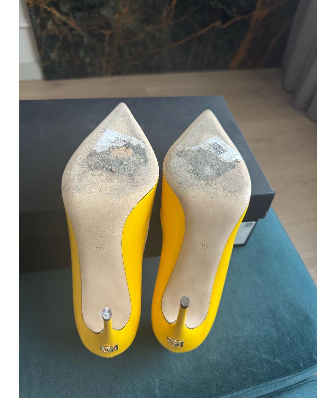 DOLCE&GABBANA Желтые туфли из лакированной кожи, фото 3