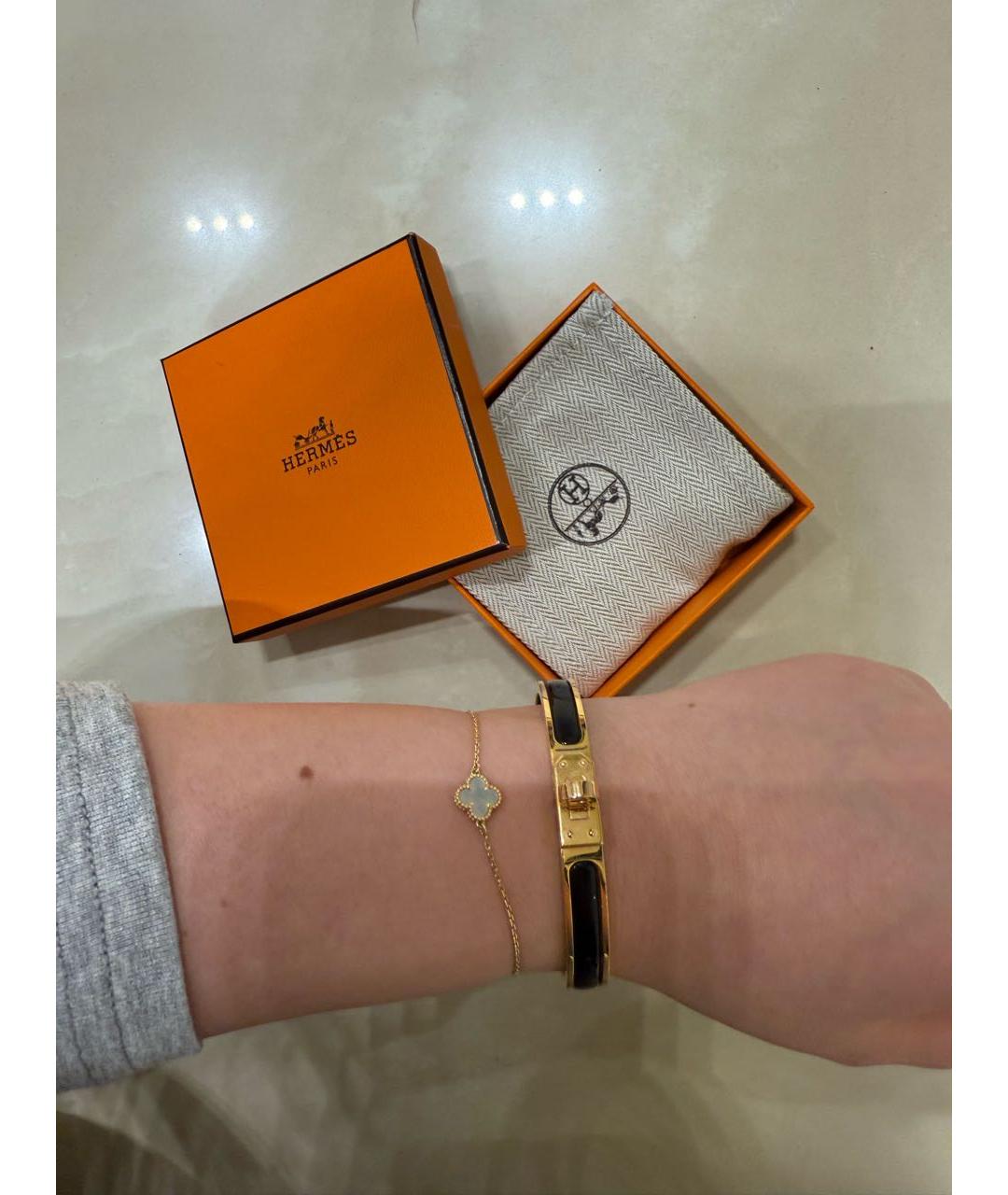 HERMES Черный металлический браслет, фото 4