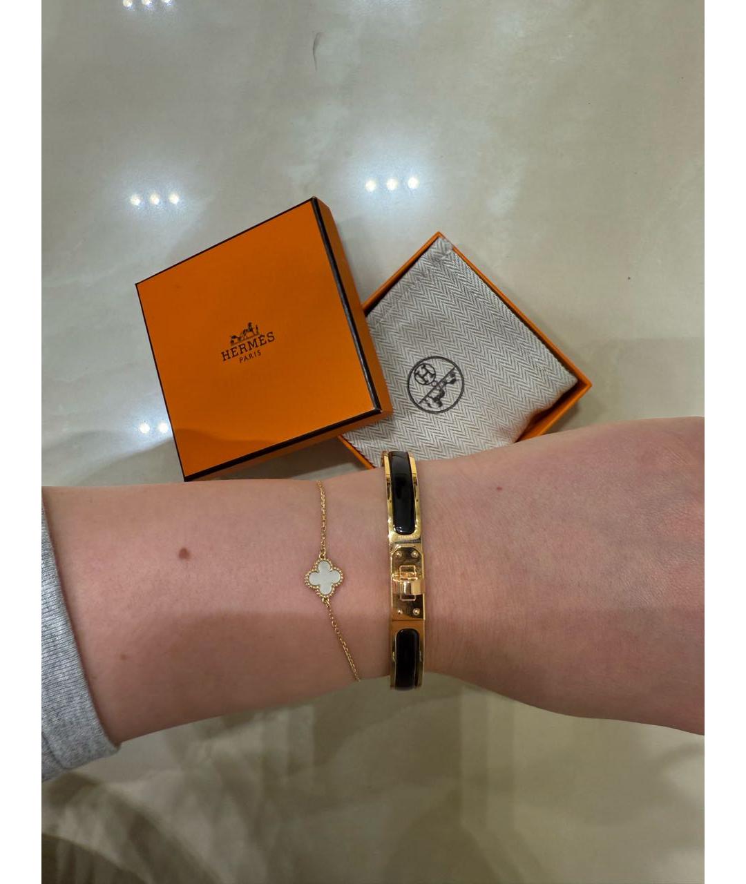 HERMES Черный металлический браслет, фото 3