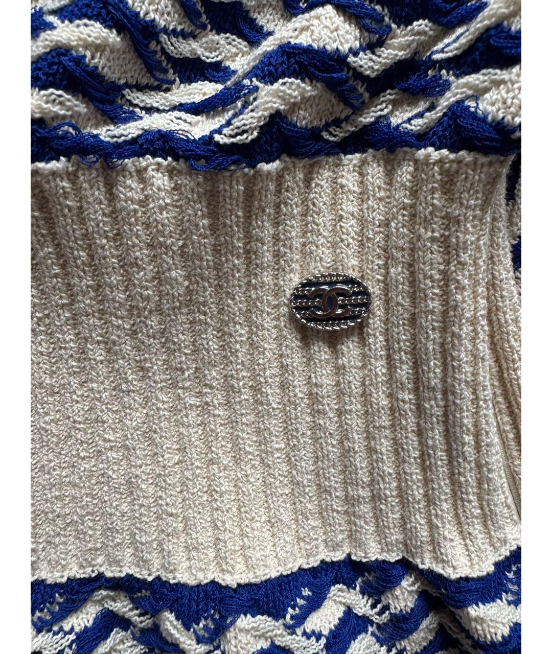 CHANEL Синее хлопковое повседневное платье, фото 4