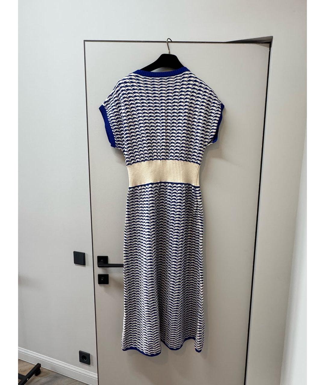 CHANEL Синее хлопковое повседневное платье, фото 2