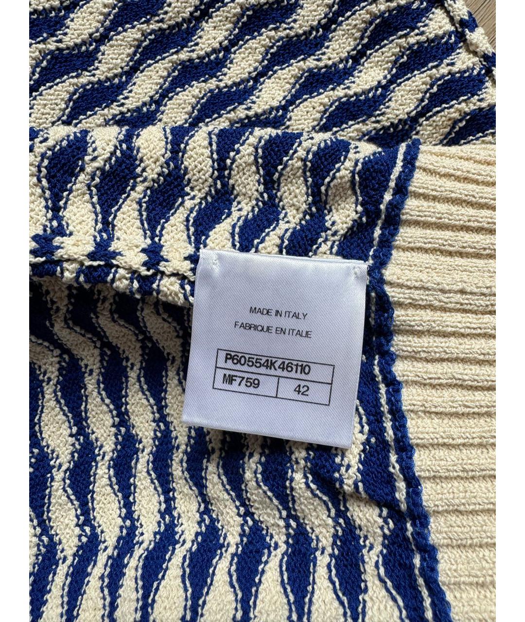 CHANEL Синее хлопковое повседневное платье, фото 5