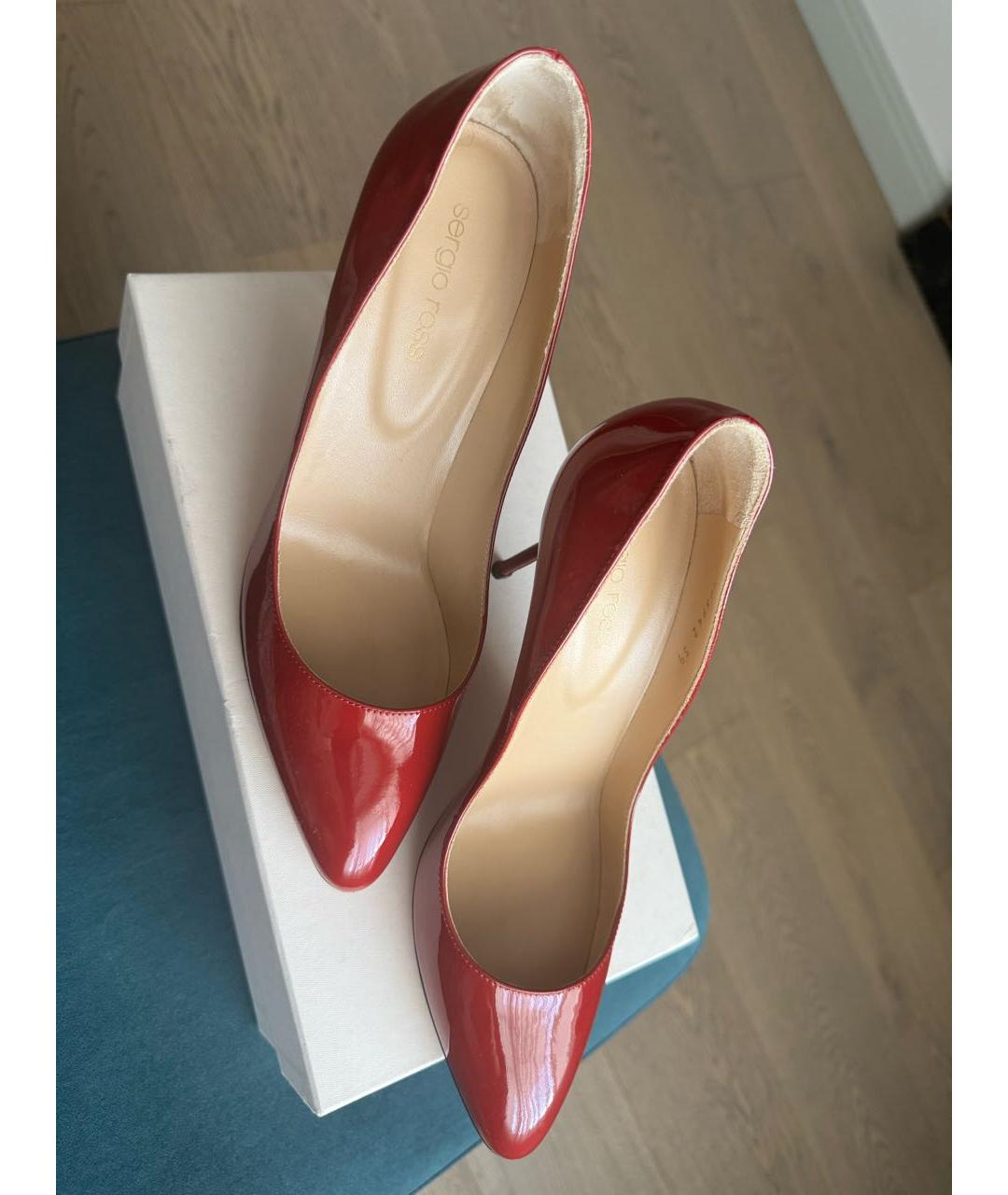 SERGIO ROSSI Красные туфли из лакированной кожи, фото 4
