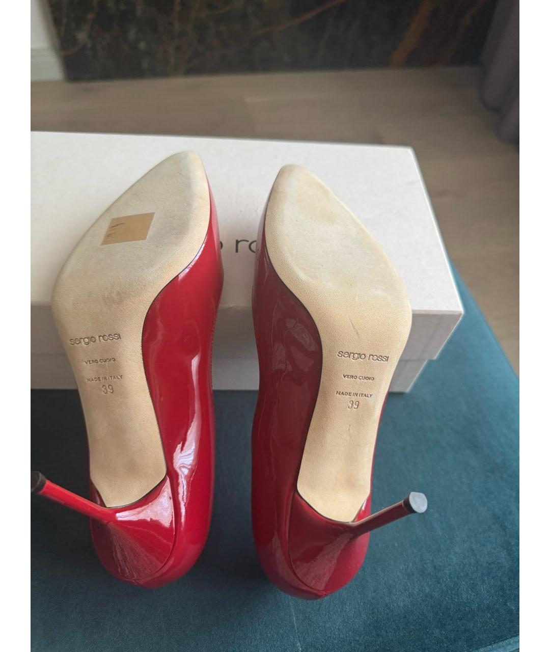 SERGIO ROSSI Красные туфли из лакированной кожи, фото 3