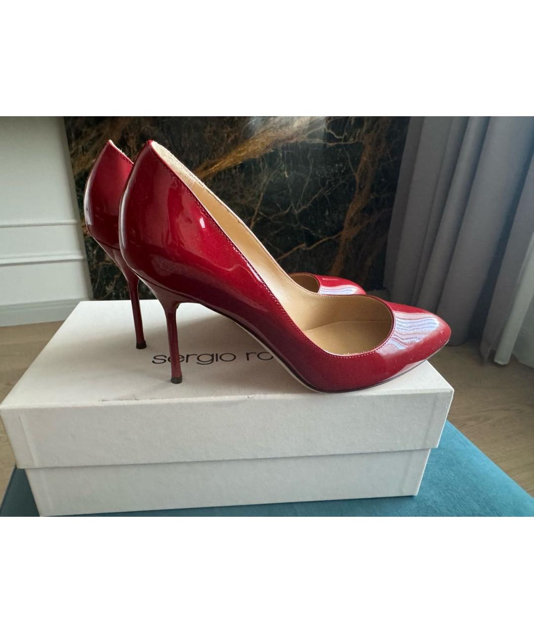 SERGIO ROSSI Красные туфли из лакированной кожи, фото 5