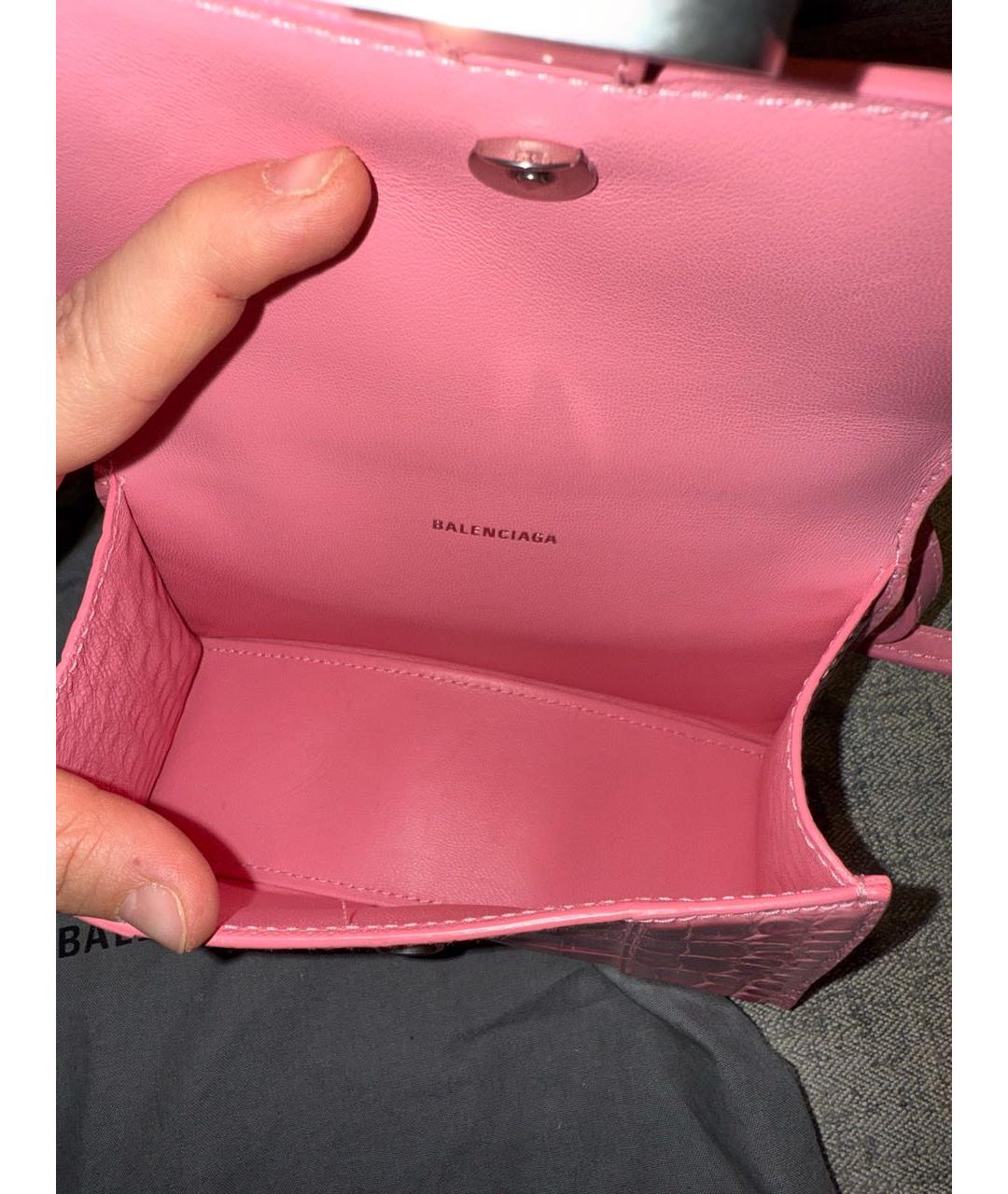 BALENCIAGA Розовая кожаная сумка тоут, фото 3