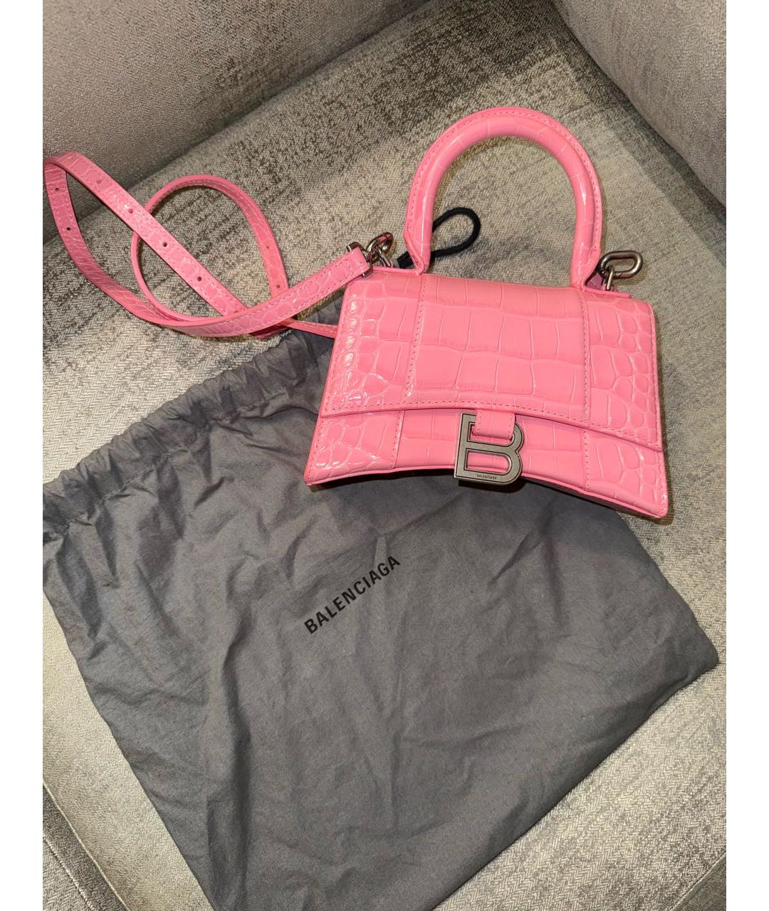 BALENCIAGA Розовая кожаная сумка тоут, фото 5