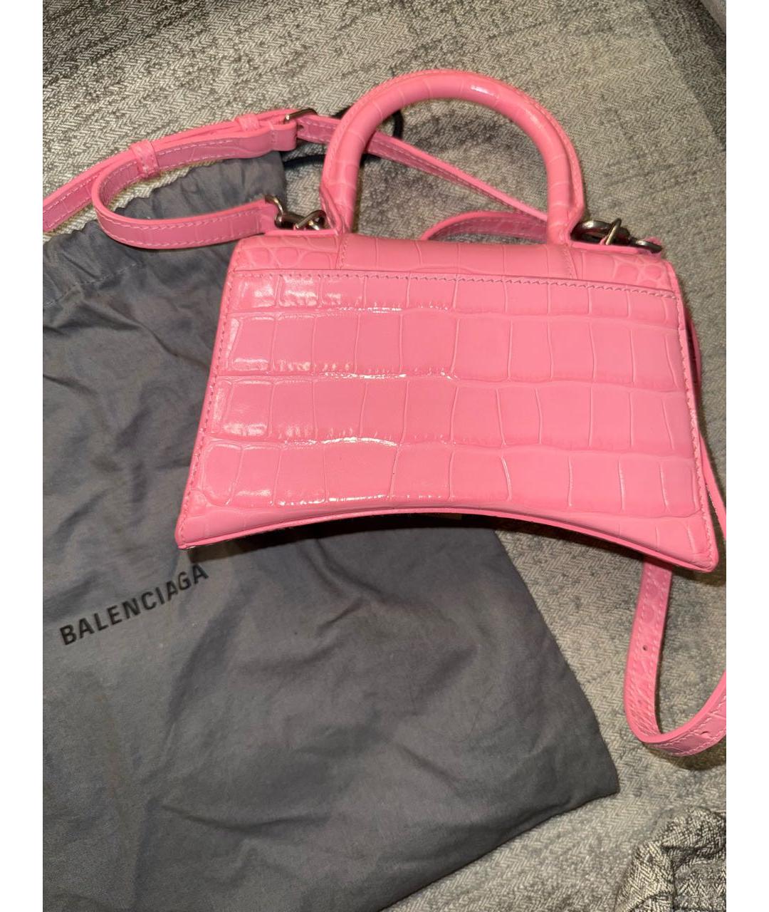 BALENCIAGA Розовая кожаная сумка тоут, фото 4