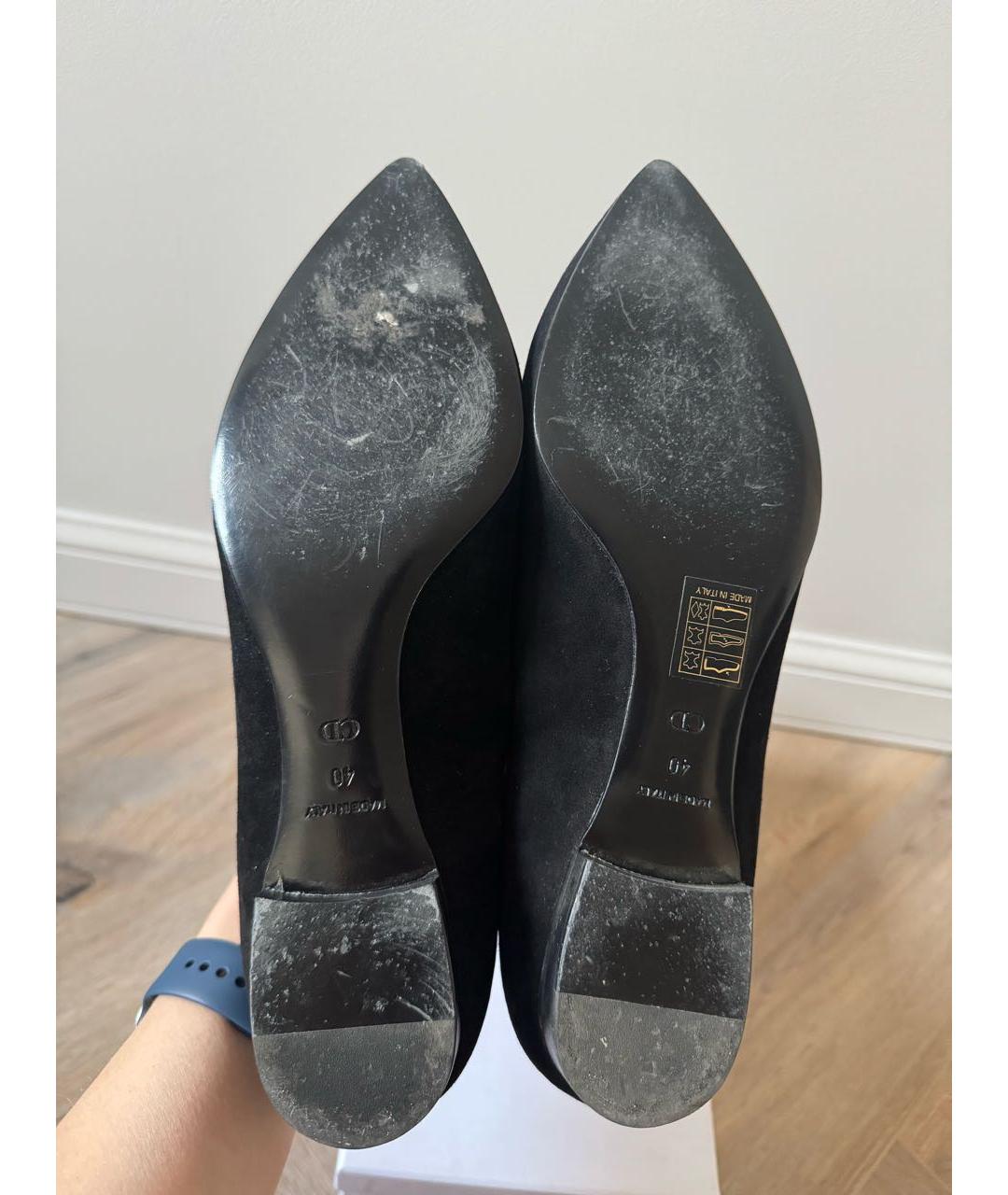 CHRISTIAN DIOR Черные замшевые балетки, фото 6