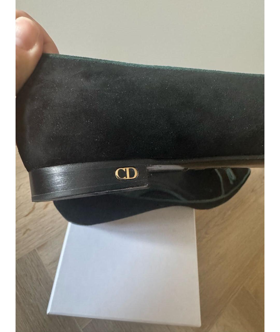 CHRISTIAN DIOR Черные замшевые балетки, фото 4