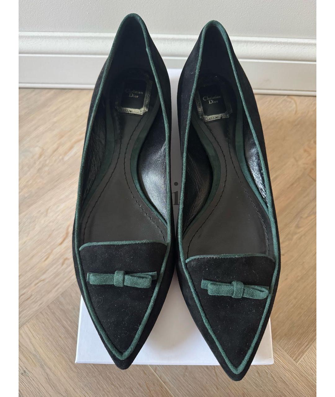 CHRISTIAN DIOR Черные замшевые балетки, фото 2