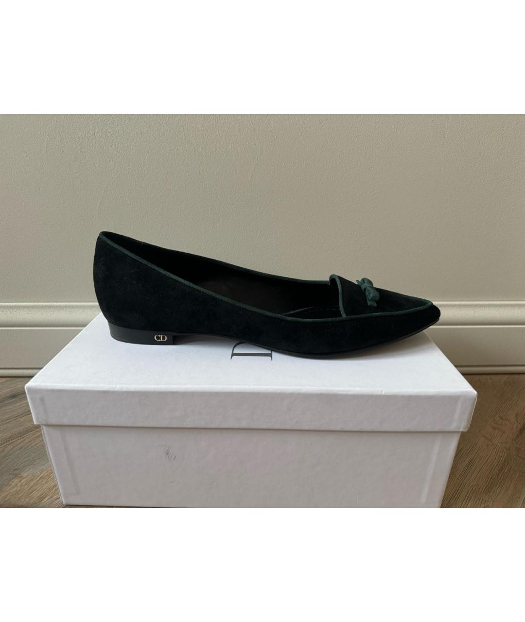 CHRISTIAN DIOR Черные замшевые балетки, фото 7