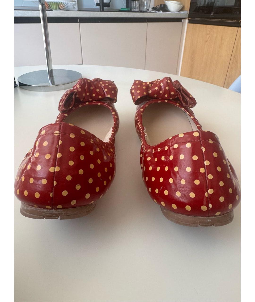 PRADA Красные кожаные балетки, фото 4
