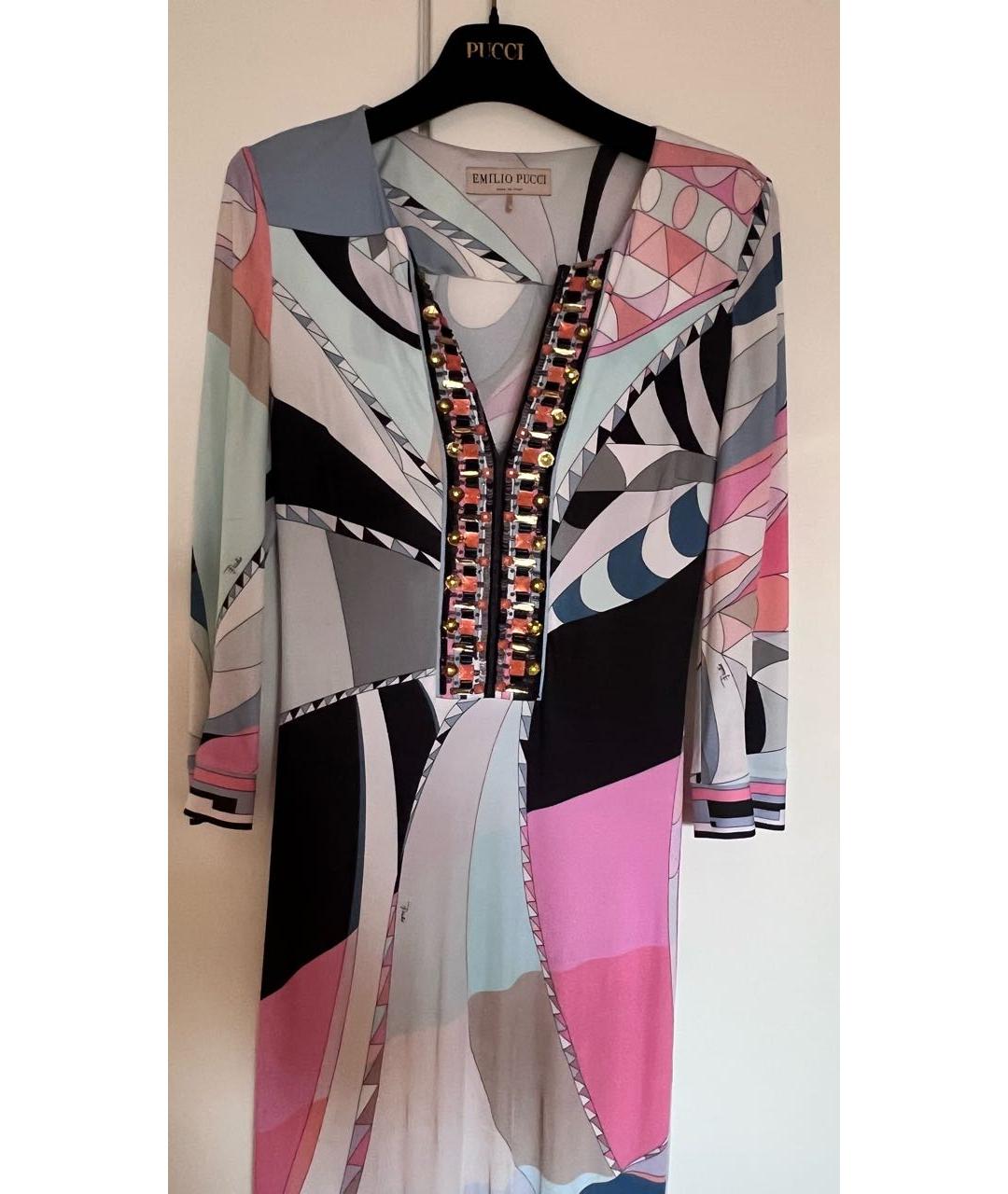 EMILIO PUCCI Мульти вискозное вечернее платье, фото 7