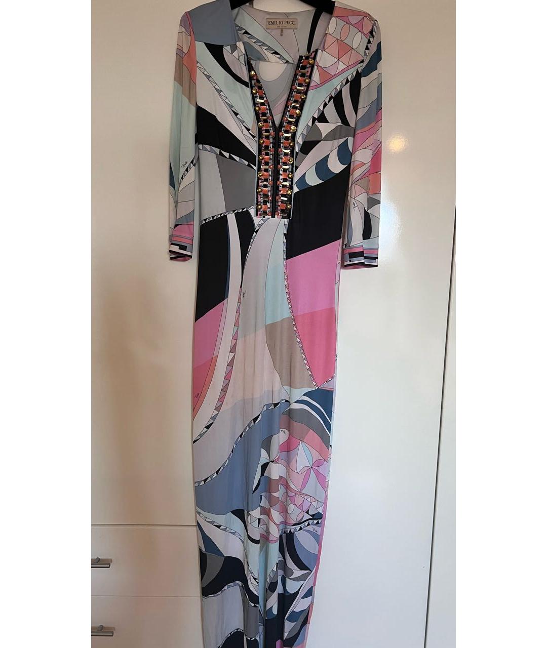 EMILIO PUCCI Мульти вискозное вечернее платье, фото 8