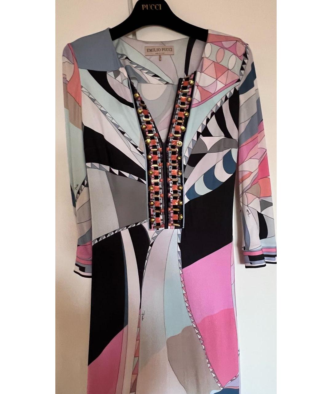EMILIO PUCCI Мульти вискозное вечернее платье, фото 4