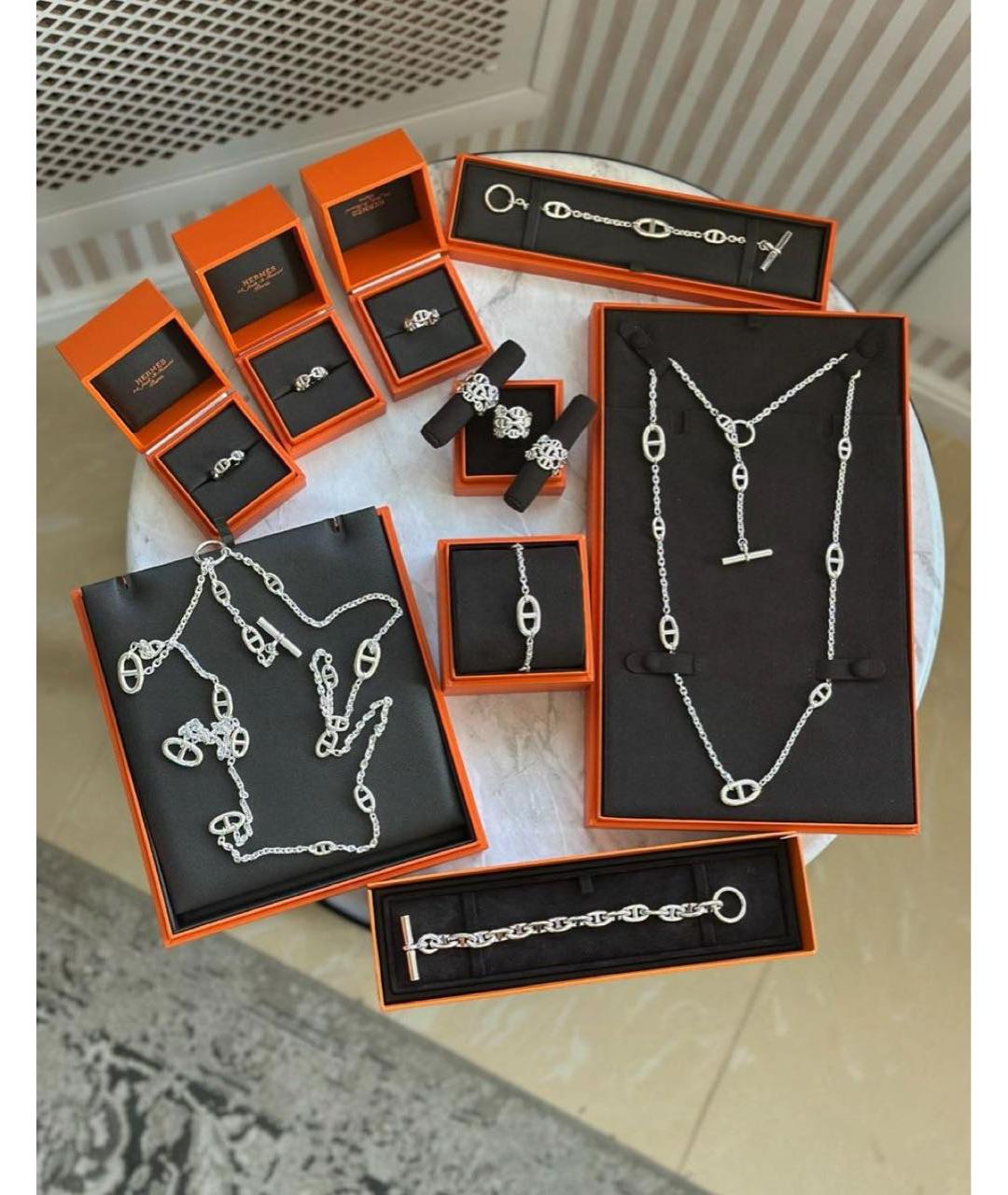 HERMES Серебряное серебряное колье, фото 2