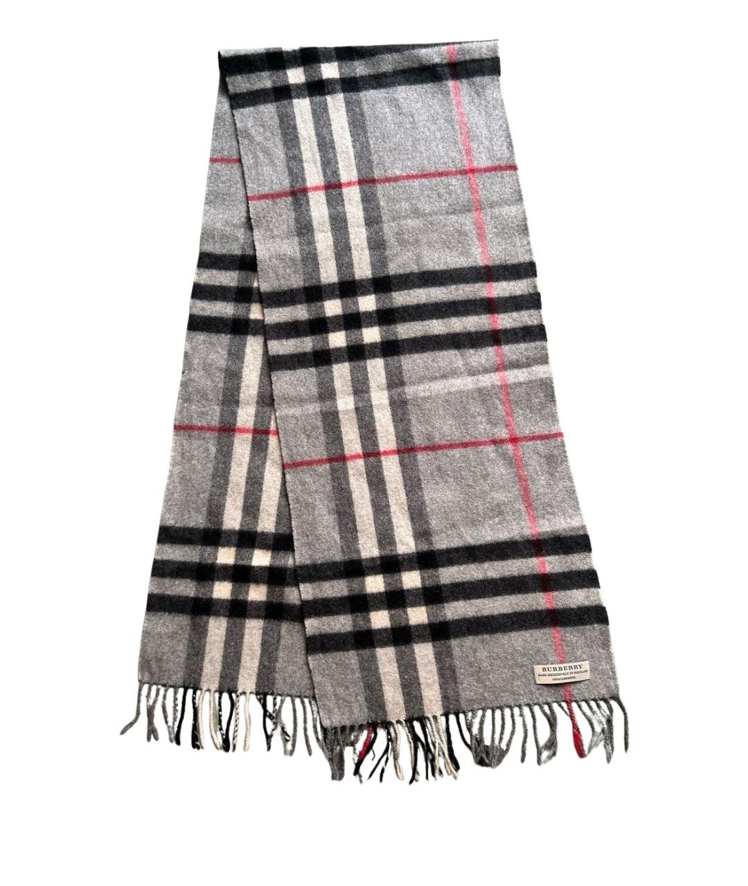 BURBERRY Серый кашемировый шарф, фото 1
