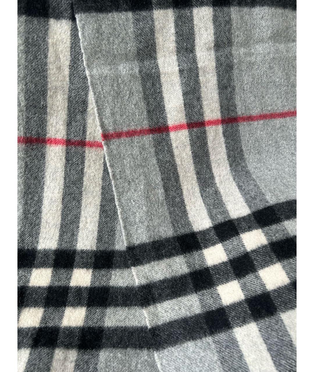 BURBERRY Серый кашемировый шарф, фото 2