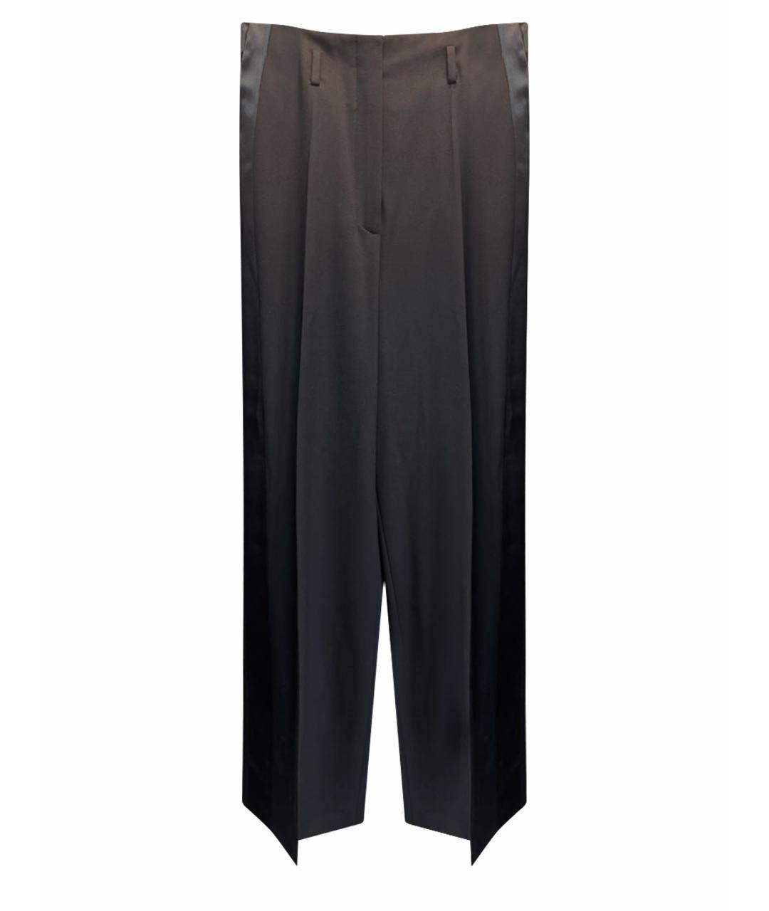 LANVIN Черные шерстяные брюки широкие, фото 1