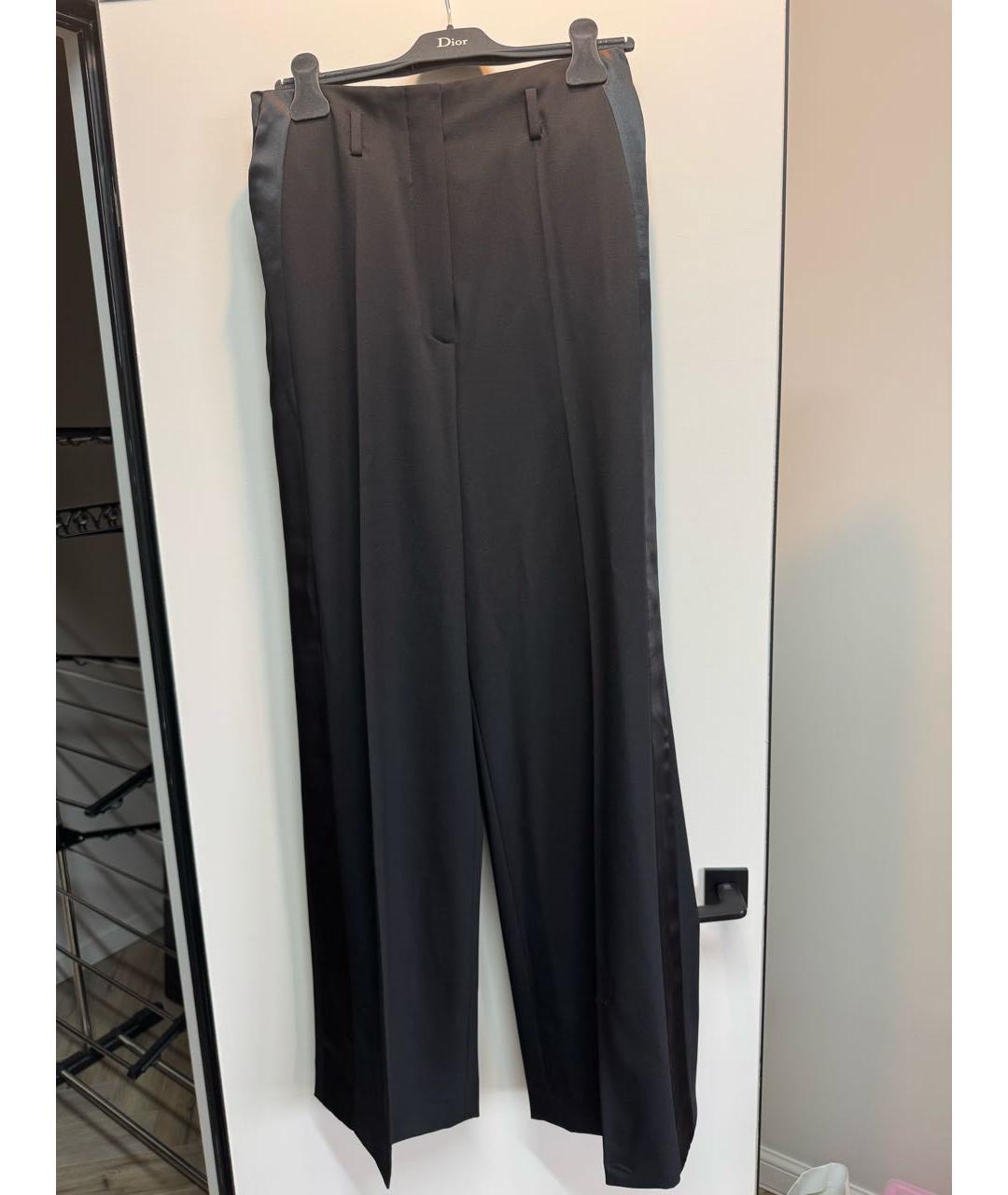 LANVIN Черные шерстяные брюки широкие, фото 7