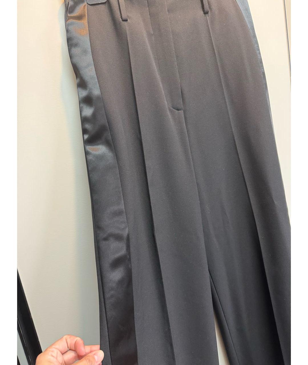 LANVIN Черные шерстяные брюки широкие, фото 3