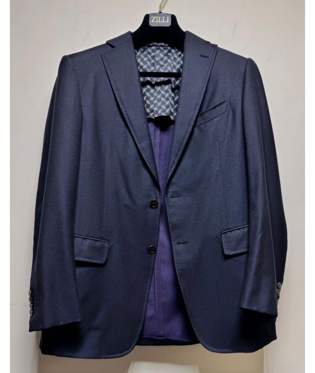 ZILLI Синий шелковый пиджак, фото 4
