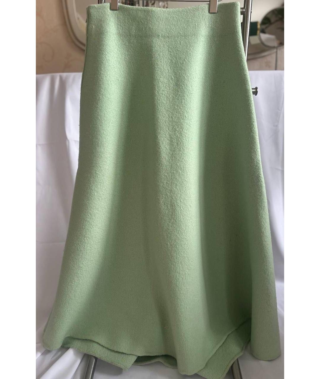 JIL SANDER Салатовый шерстяной костюм с юбками, фото 2