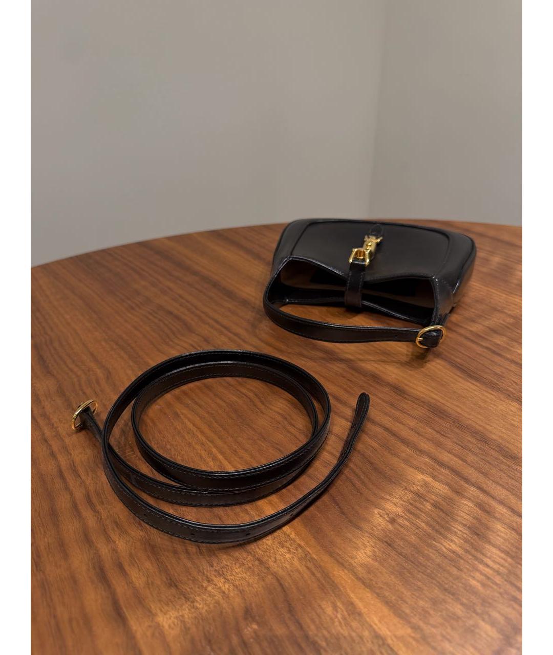 GUCCI Черная кожаная сумка с короткими ручками, фото 6