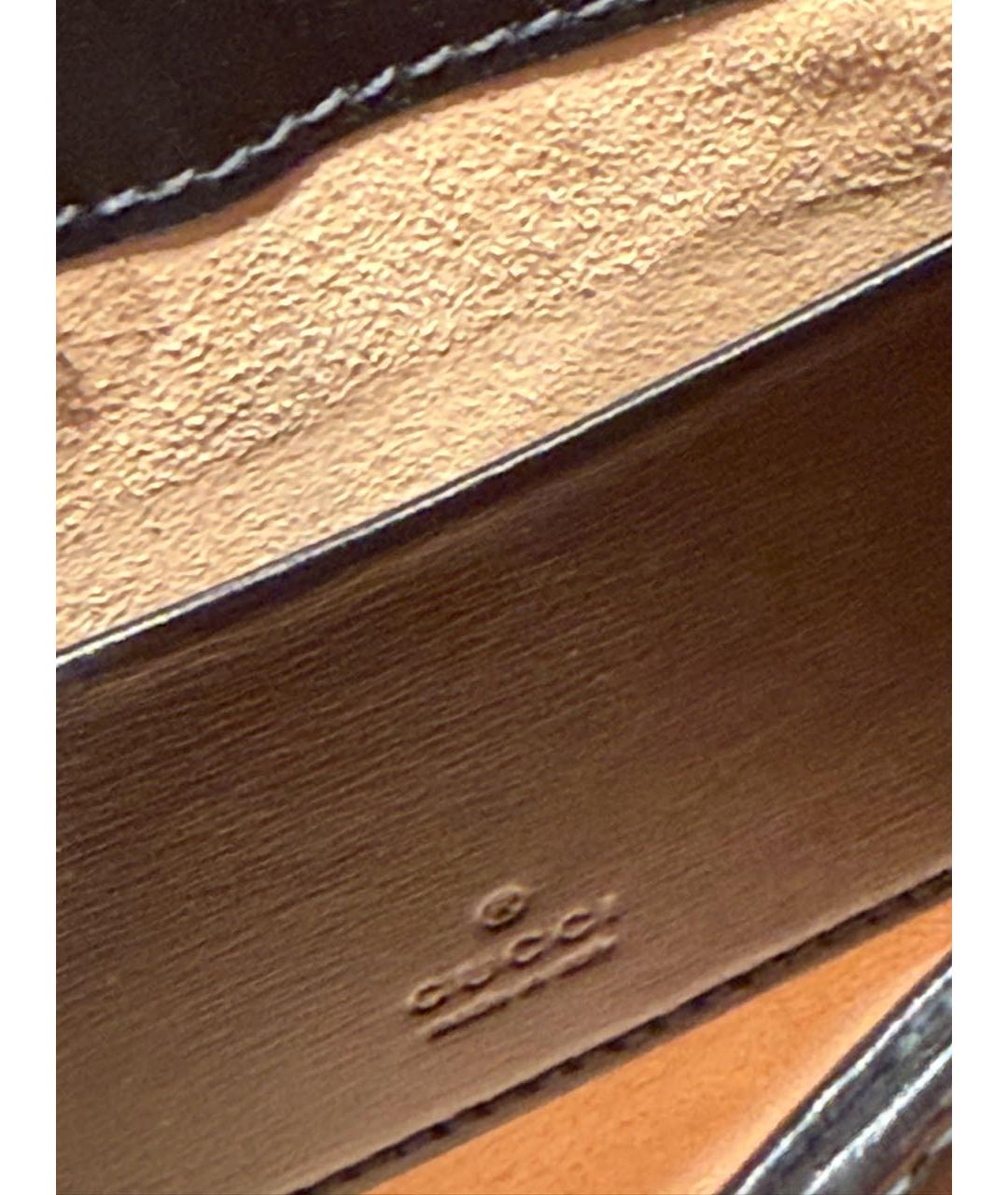 GUCCI Черная кожаная сумка с короткими ручками, фото 4