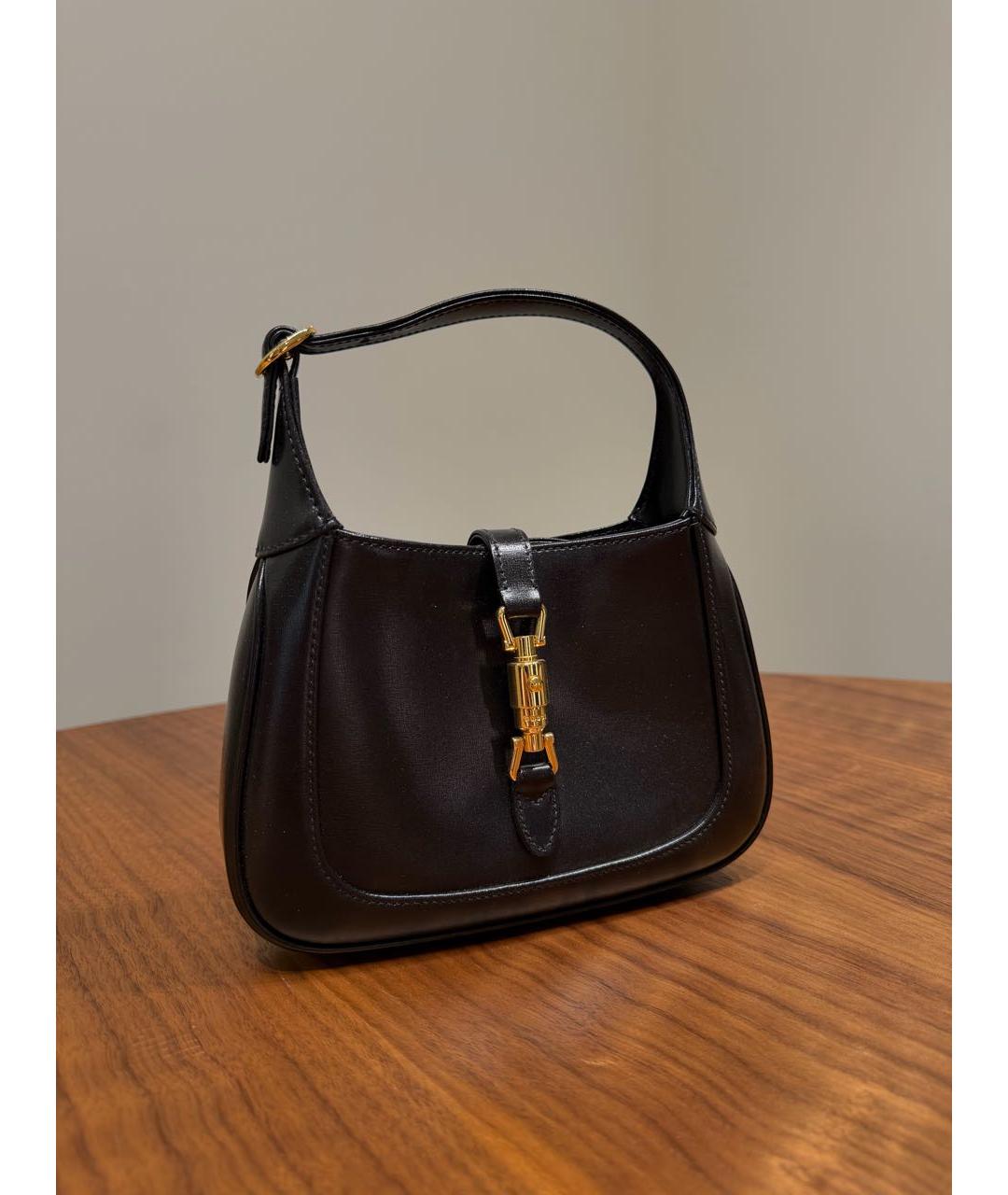 GUCCI Черная кожаная сумка с короткими ручками, фото 7