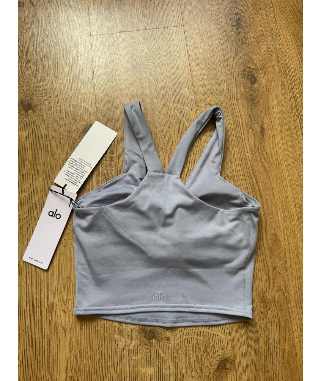 ALO YOGA Голубые полиэстеровые спортивные брюки и шорты, фото 2