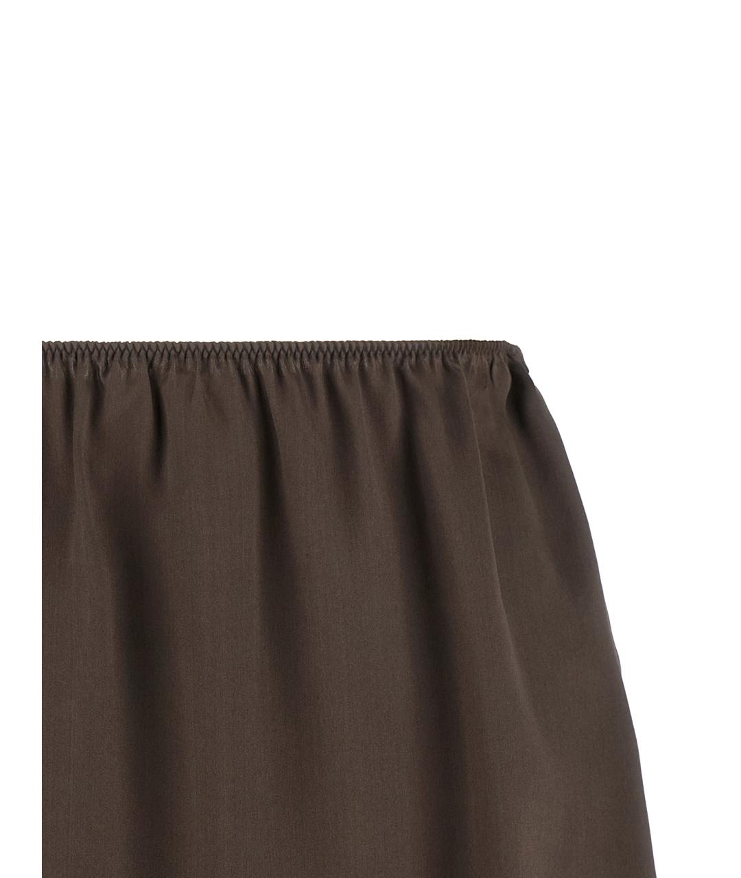 MAGDA BUTRYM Коричневая шелковая юбка миди, фото 2
