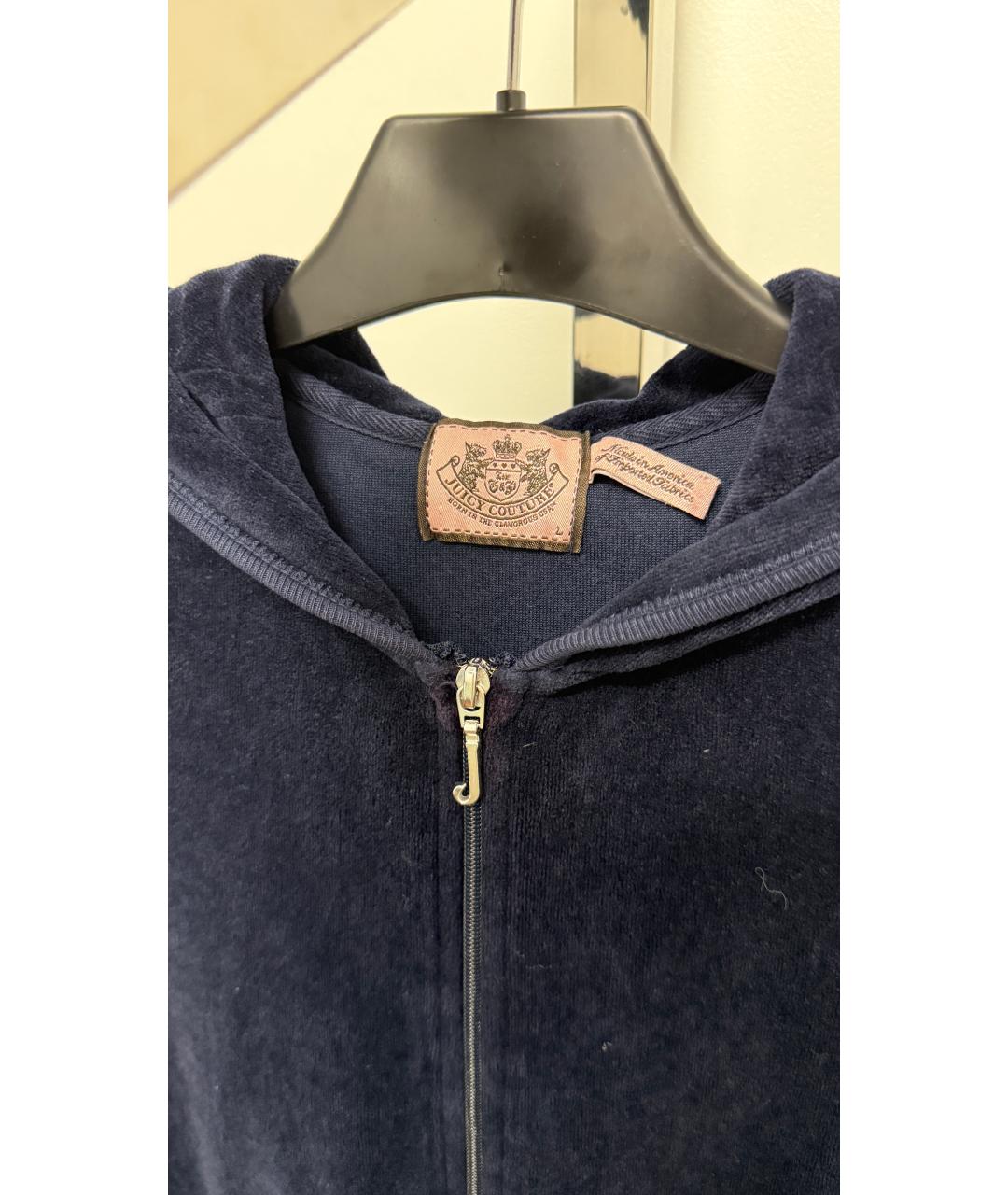 JUICY COUTURE Синий велюровый костюм с брюками, фото 3