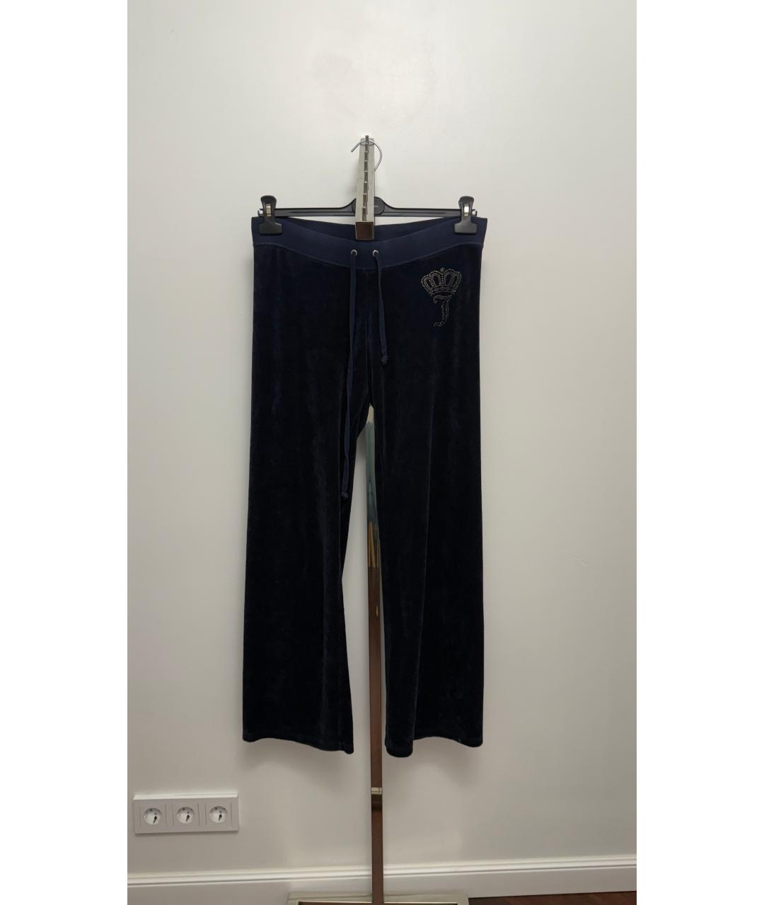 JUICY COUTURE Синий велюровый костюм с брюками, фото 2