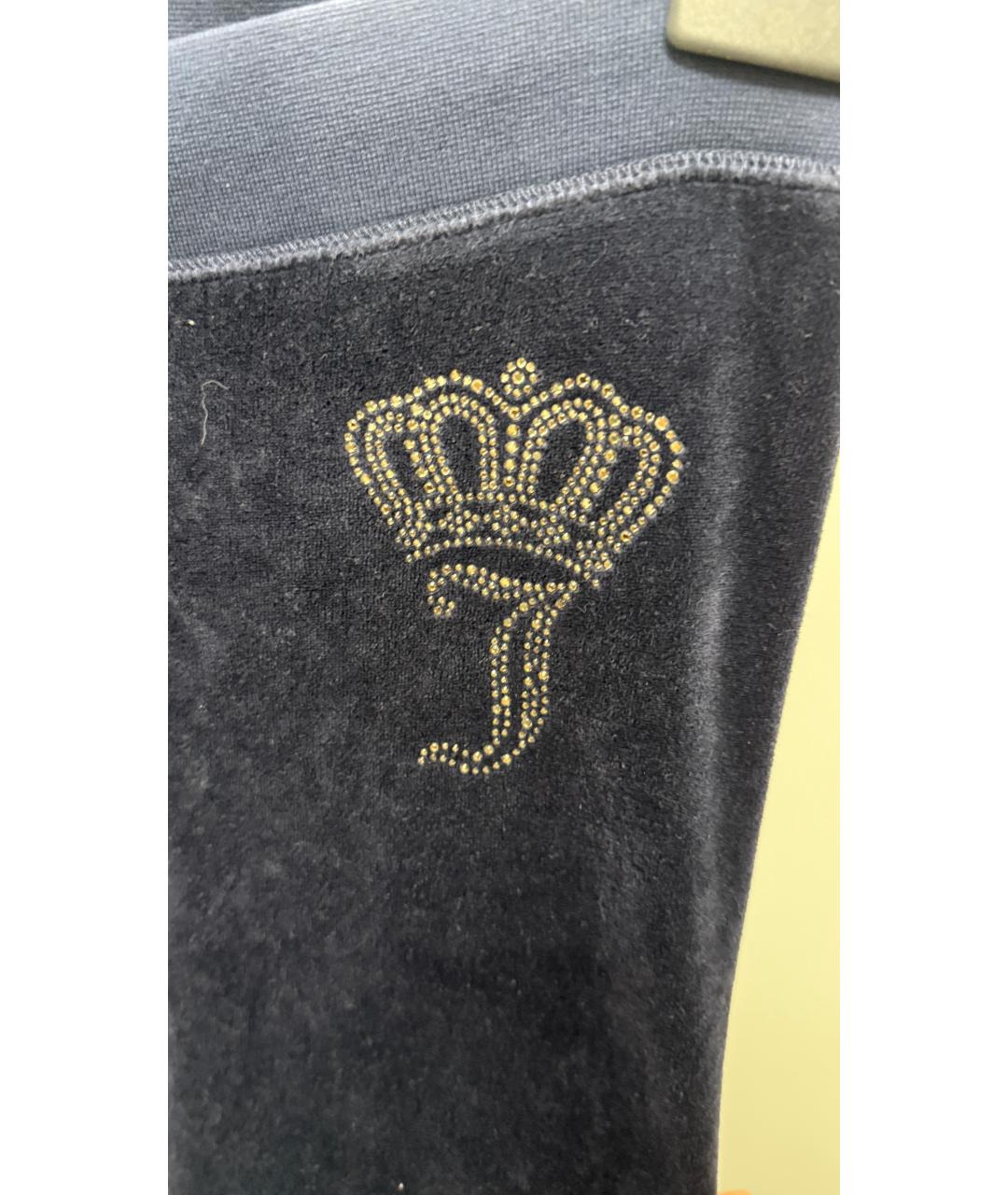 JUICY COUTURE Синий велюровый костюм с брюками, фото 4