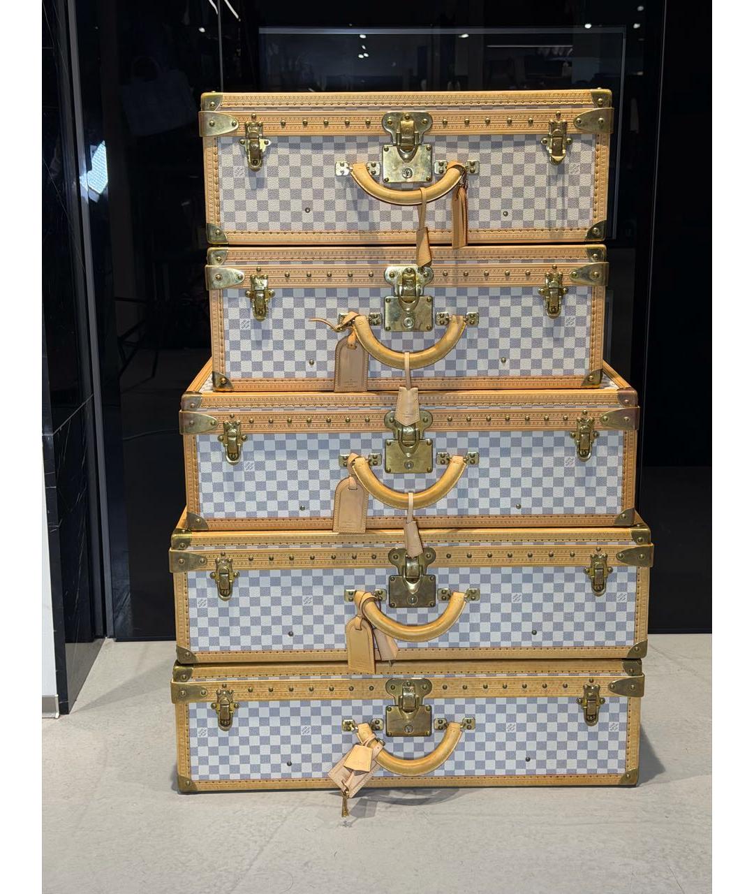 LOUIS VUITTON Белый кожаный чемодан, фото 8