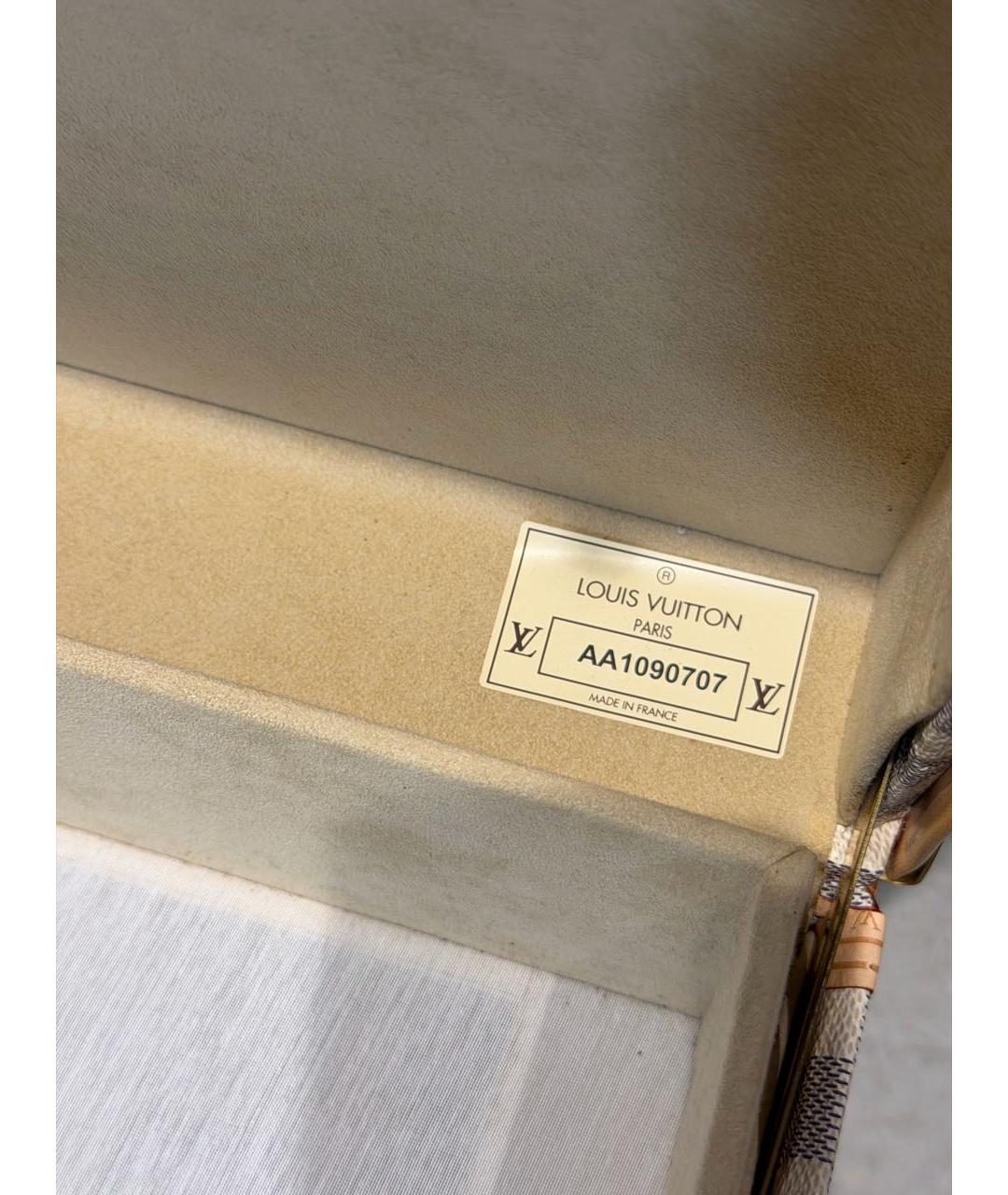 LOUIS VUITTON Белый кожаный чемодан, фото 5