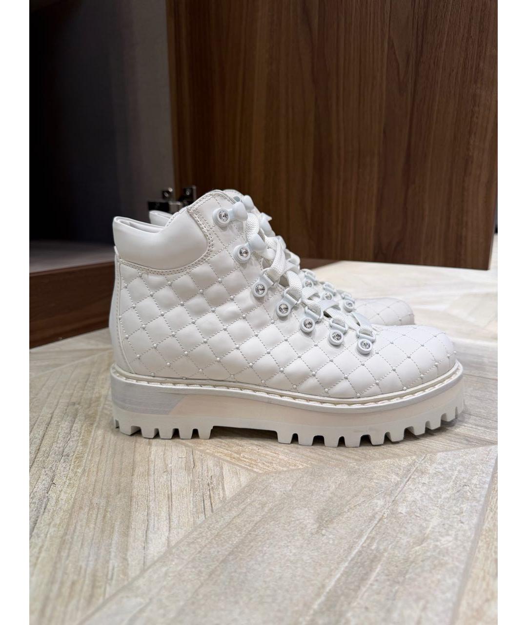 LE SILLA Белые кожаные ботинки, фото 7