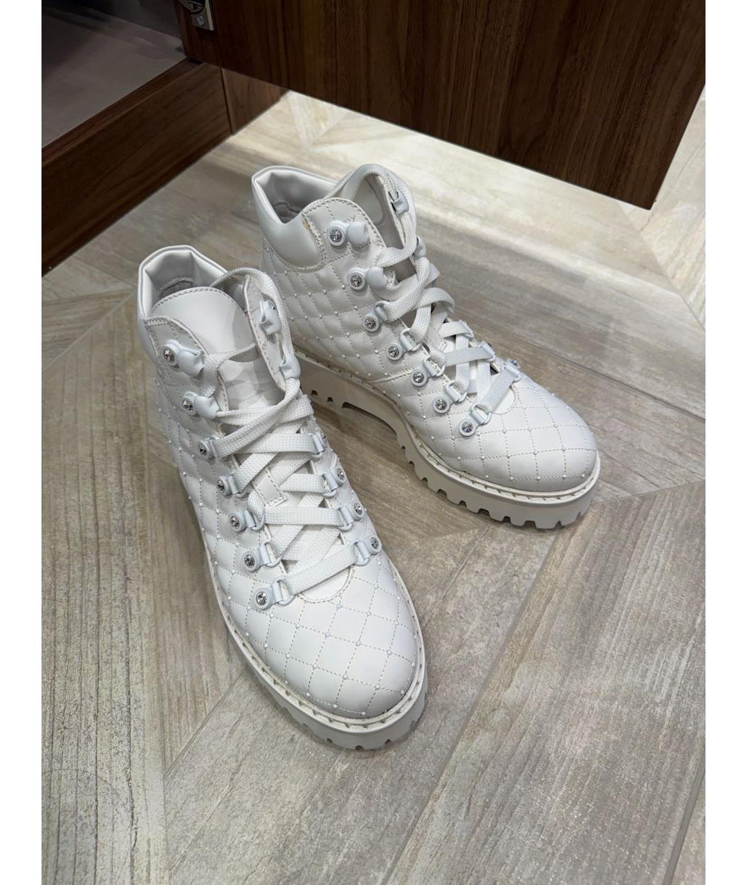 LE SILLA Белые кожаные ботинки, фото 5