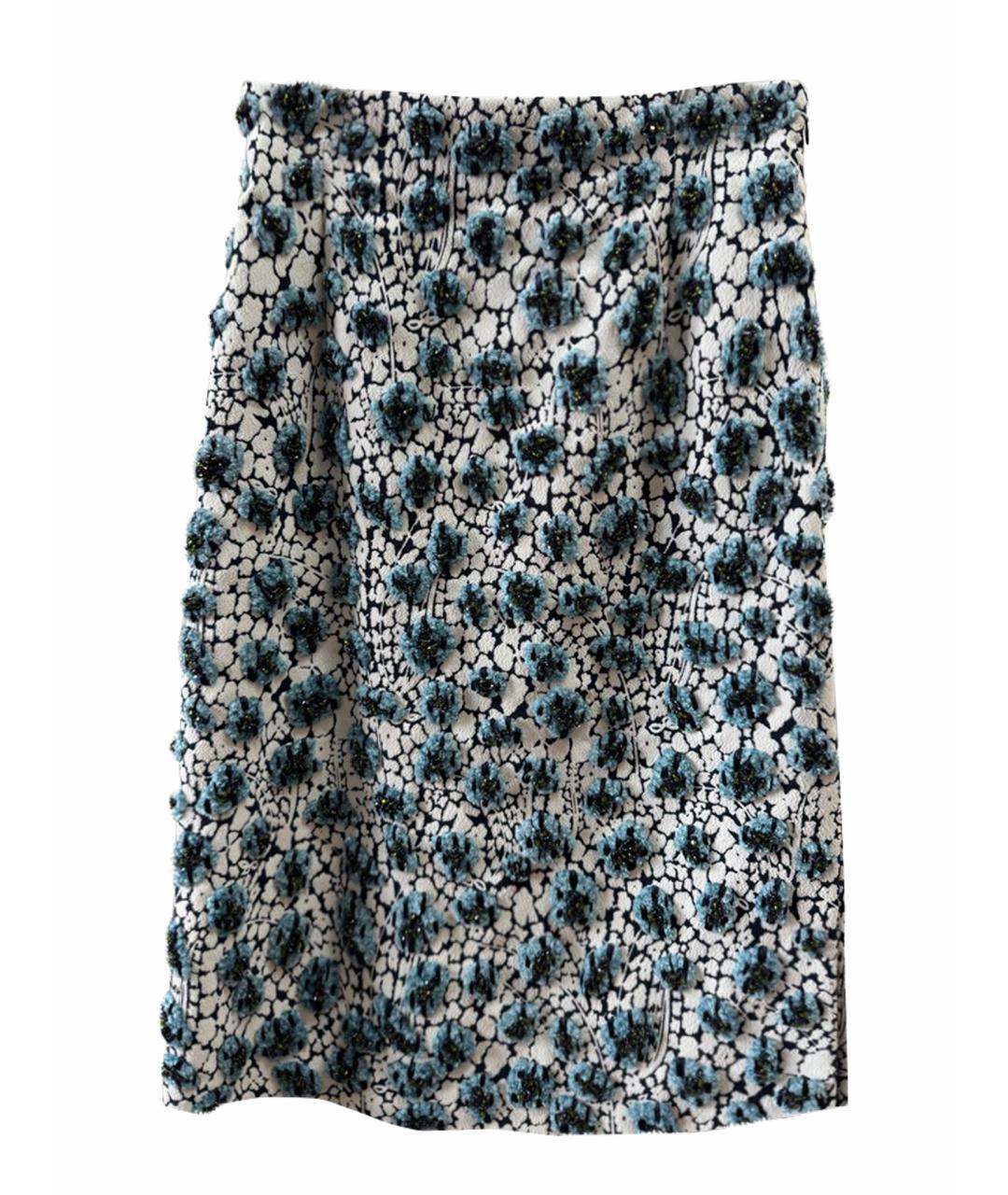 CHRISTIAN DIOR Мульти полиэстеровая юбка миди, фото 1