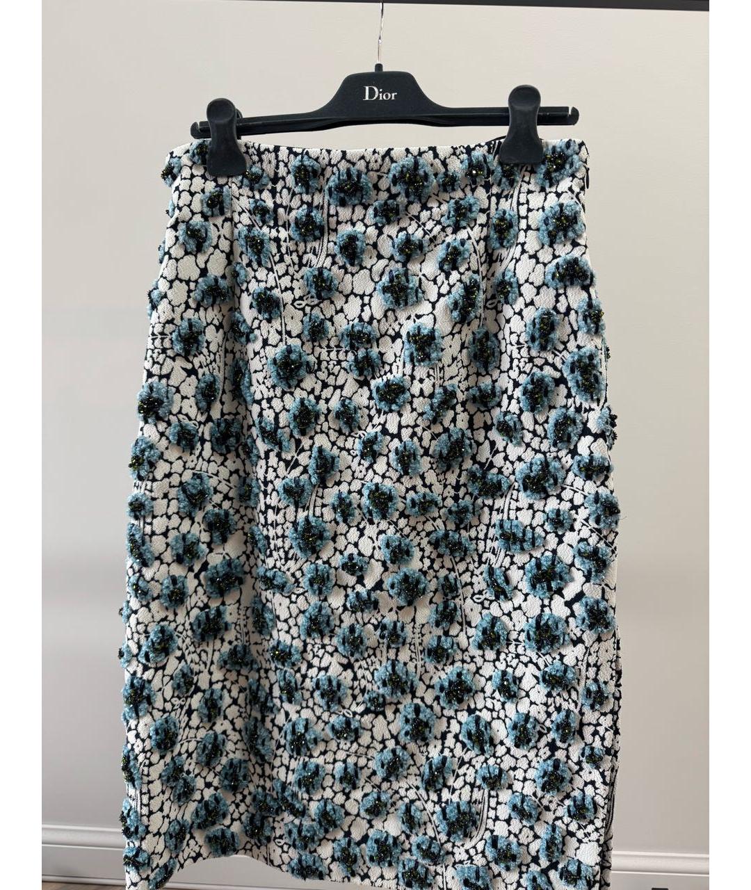 CHRISTIAN DIOR Мульти полиэстеровая юбка миди, фото 9