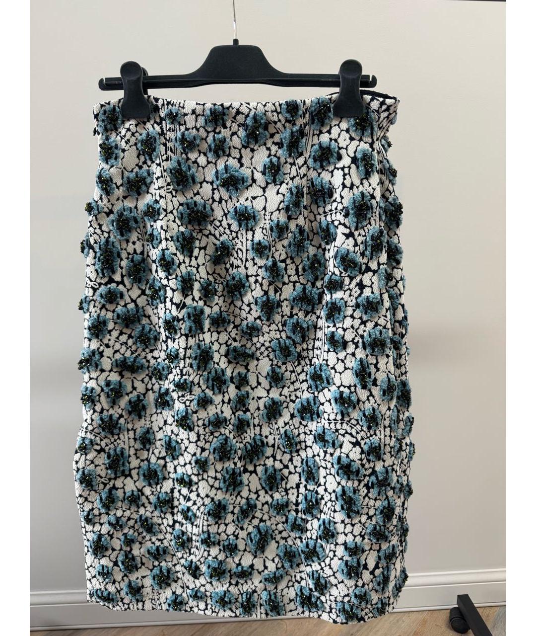 CHRISTIAN DIOR Мульти полиэстеровая юбка миди, фото 2