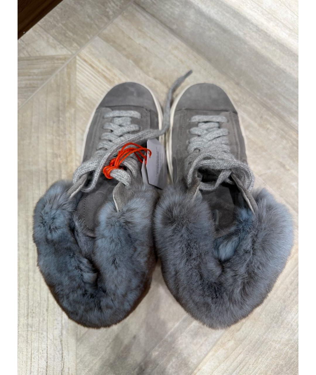 SANTONI Серые замшевые ботинки, фото 3