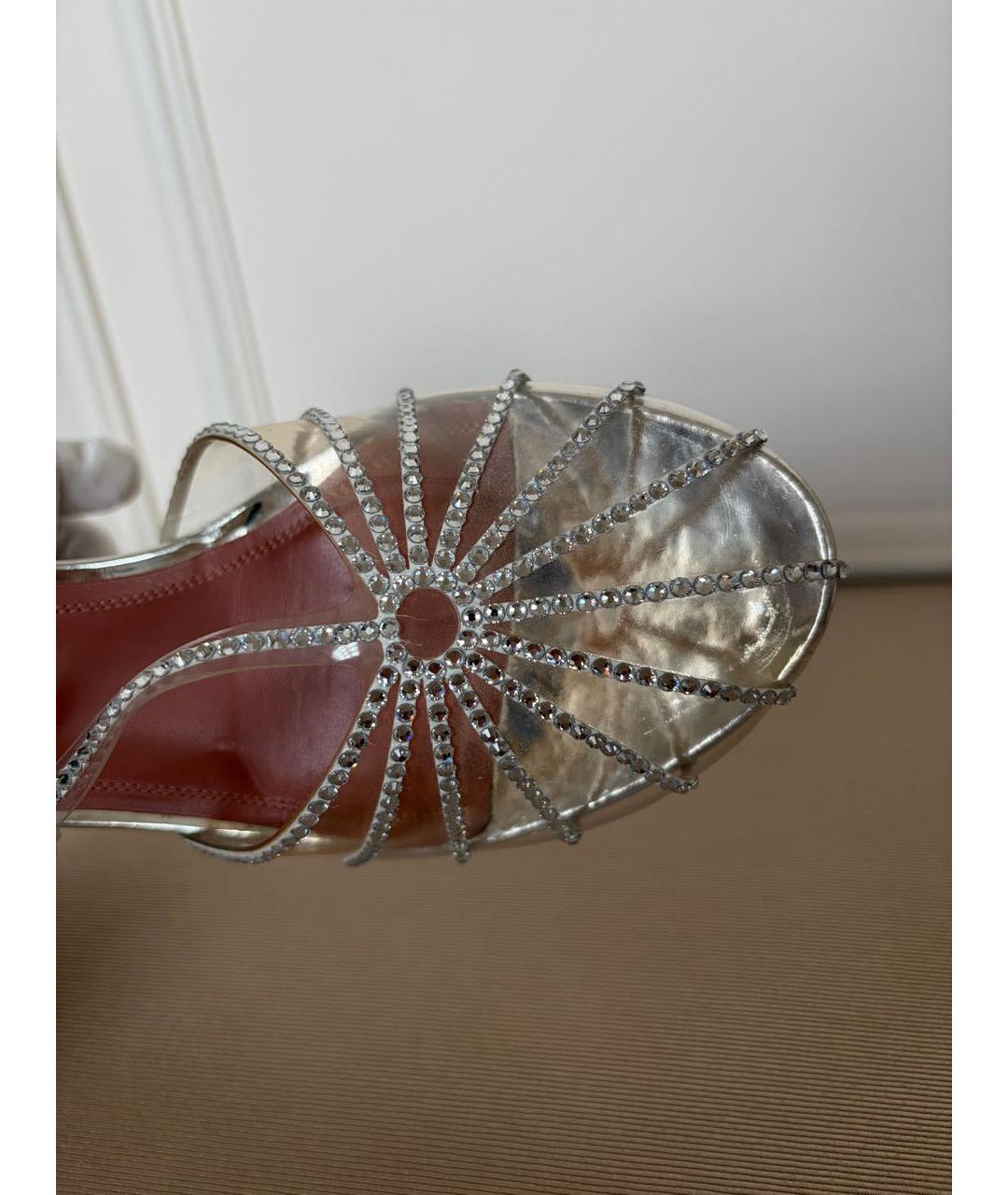 Amina Muaddi Серебряные туфли, фото 8