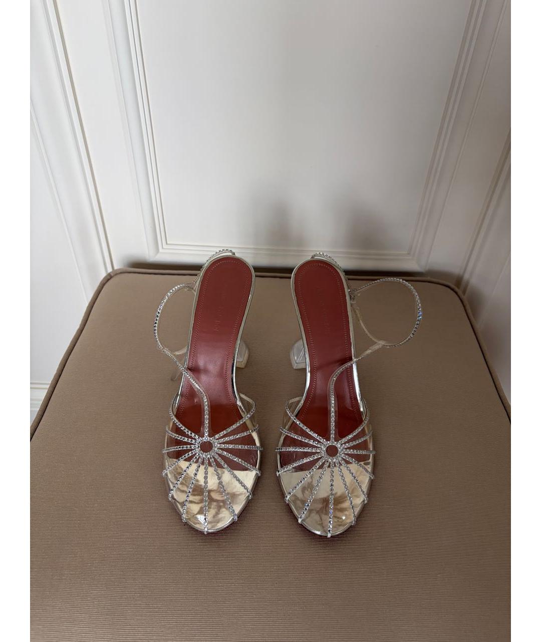 Amina Muaddi Серебряные туфли, фото 2