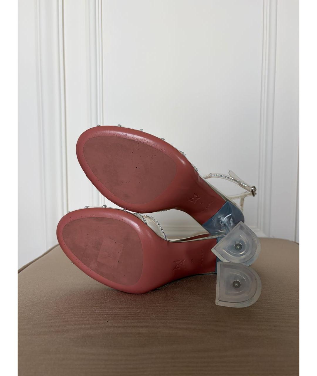 Amina Muaddi Серебряные туфли, фото 5