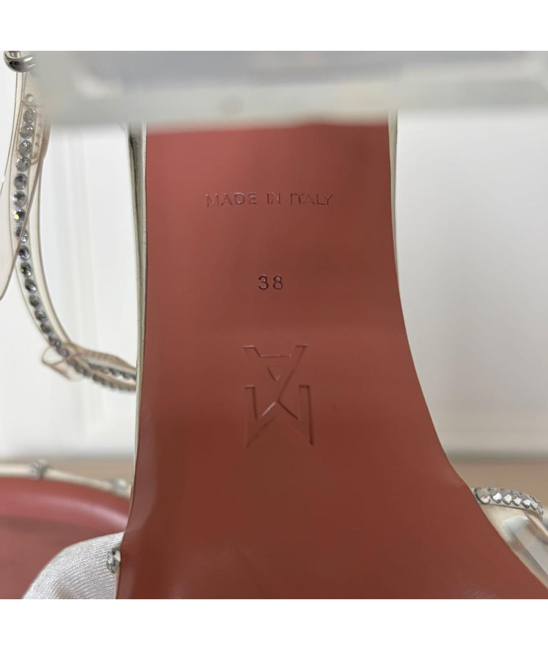 Amina Muaddi Серебряные туфли, фото 7