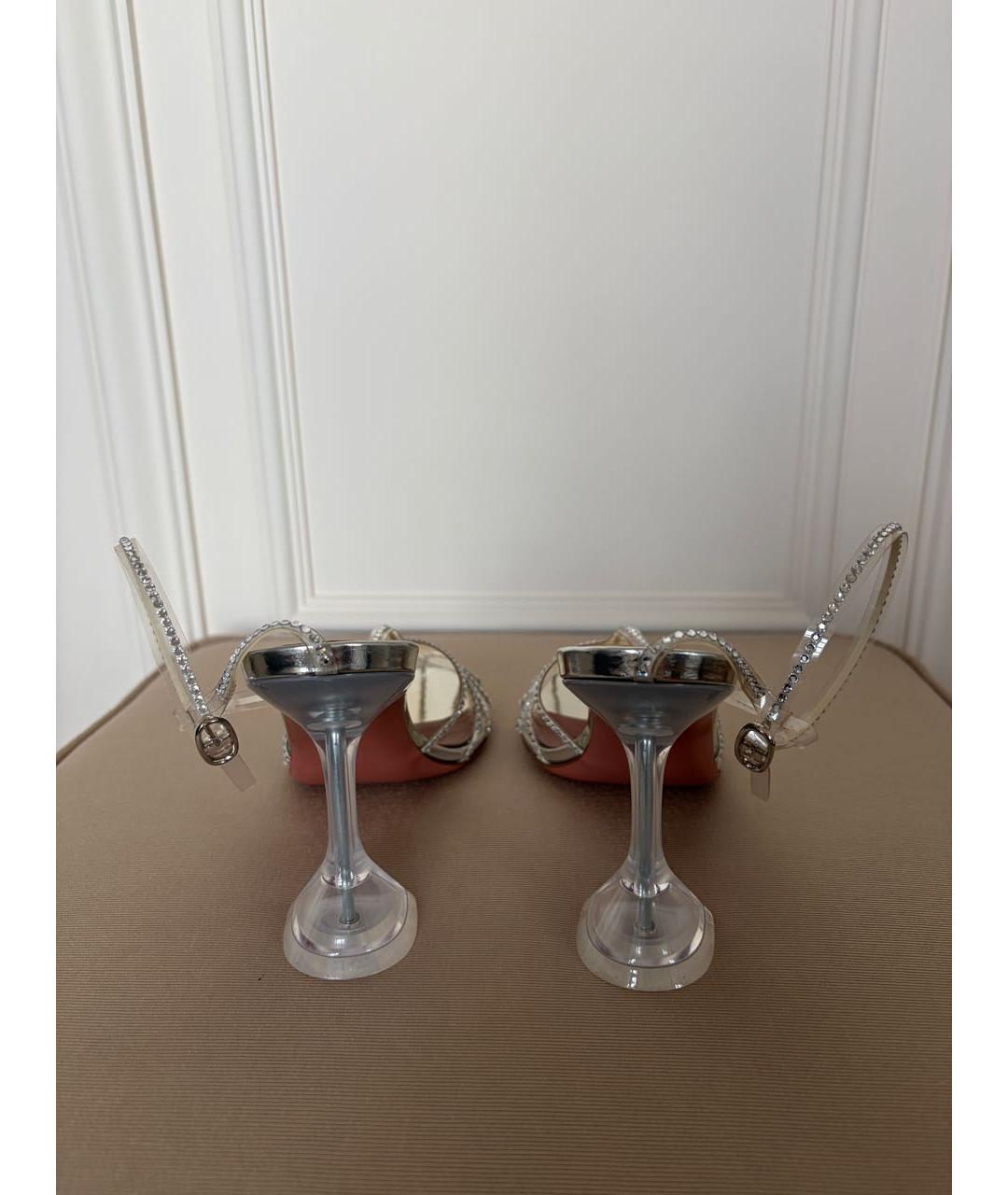 Amina Muaddi Серебряные туфли, фото 4